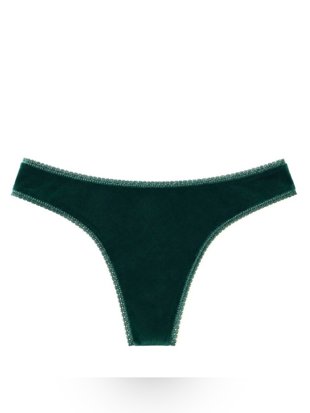 Vintage y2k On Gossamer Green Velvet Thong Panties 2005 Collection RARE S/M